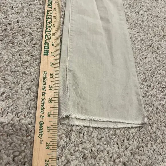 Mother The Insider Ankle Fray Jeans Sz 25 Chalk It Up Denim Casual Ivory - Picture 8 of 10